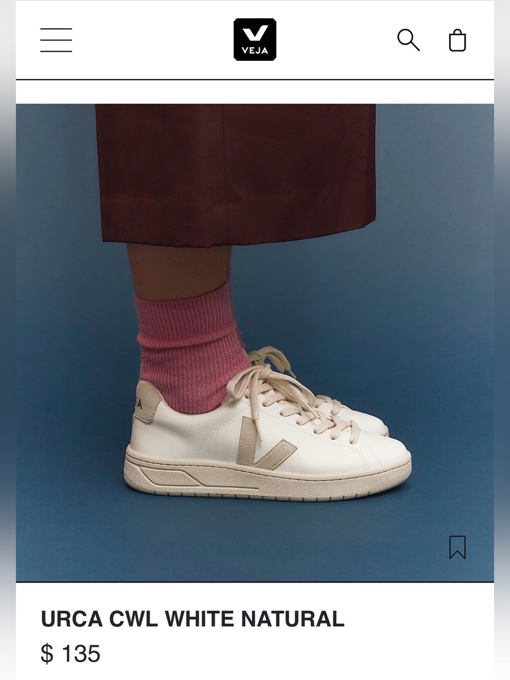 Veja women’s URCA CWL WHITE NATURAL sneakers shoes size US5/36